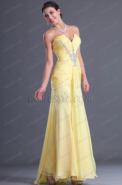 eDressit Charming Strapless V-cut Neckline Evening Dress (00128203)