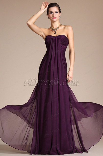 Graceful Purple Kim Kardashian Evening Dress Bridesmaid Dress (C00094706)