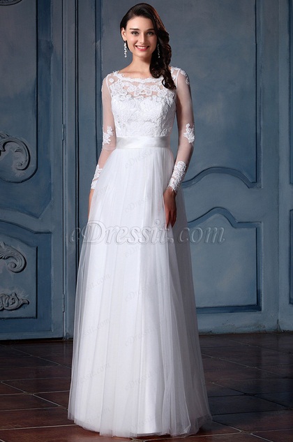 eDressit Long Sleeves Lace Bridal Gown (F09008511)