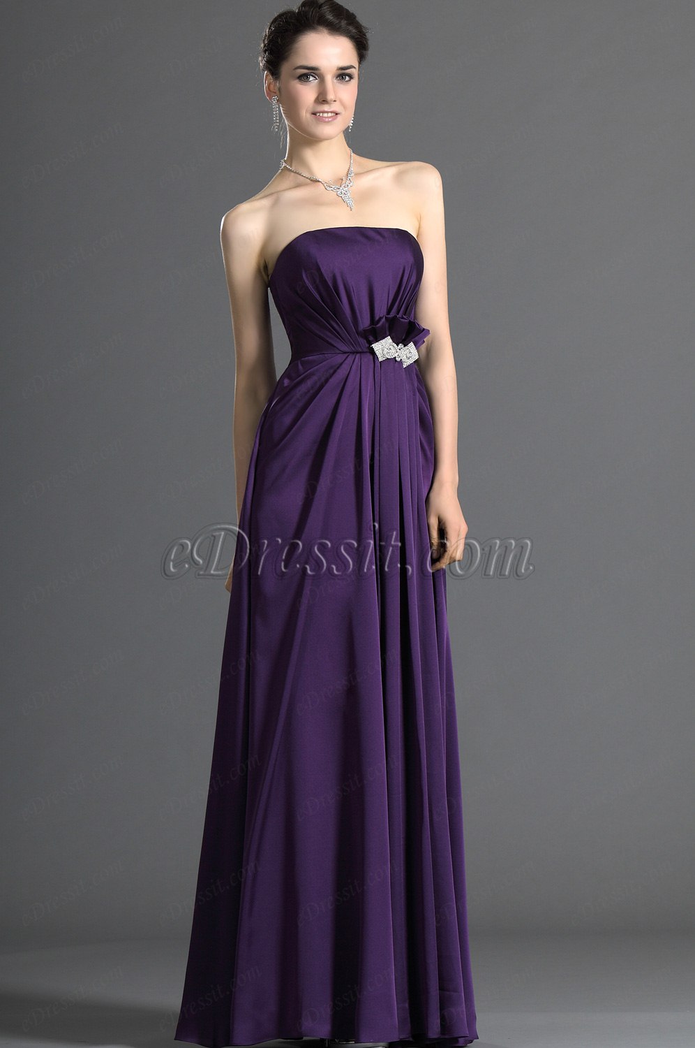 eDressit Strapless Purple Bridesmaid Dress (07121606)